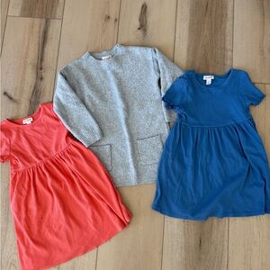 Cat & Jack Kids Dress Trio - Gray, Blue, and Red